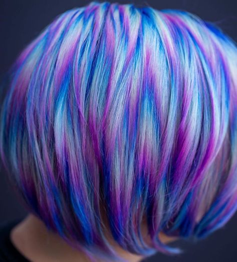 Cute Braid Hairstyles, Medium Length Hair With Bangs, Holographic Hair, Textured Bangs, Rainbow Hair Color, Creative Hair, Retro Hair, Bright Hair Colors, Hair Aesthetic