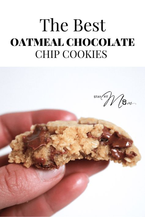 I’ll never forget the time I put a batch of these cookies in the oven and then forgot all about them. They were black by the time I remembered they were cooking. I was in middle school at the time and just running around the neighborhood playing when I remembered. Oops! I’m so glad I didn’t burn down the house. I have a lot of memories of making cookies. It was one thing my mom let us do and experiment with quite often. I think it’s time to bring cookie baking back into my life. I’m pretty su... Macros Recipes, Stay Fit Mom, Oatmeal Chocolate Chip Cookie Recipe, Macro Recipes, Macros Diet, Dessert Cookies, Mom Recipes, Making Cookies, Macro Friendly Recipes