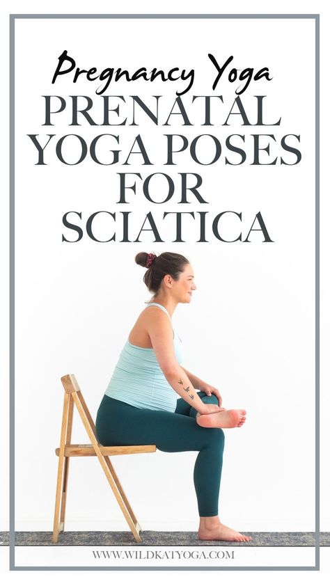 Key yoga poses to help you find relief from pregnancy induced sciatica pain. #sciatica #pregnancy #prenatalyoga Sciatica Pain Relief Pregnancy, Pregnancy Sciatica Relief, Siatic Streches Yoga Pregnancy, Sciatica Stretches Pregnancy, Yoga Poses For Sciatica, Sciatica Pregnancy, Prenatal Yoga Poses, Pregnancy Yoga Poses, Birth Prep