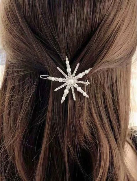 Snowflake Hair, Wedding Barrettes, Rhinestone Hair Pin, Bridesmaid Hair Accessories, Boho Crystal, Bridal Hair Clip, Pearl Hair Pins, Wedding Hair Clips, Star Hair