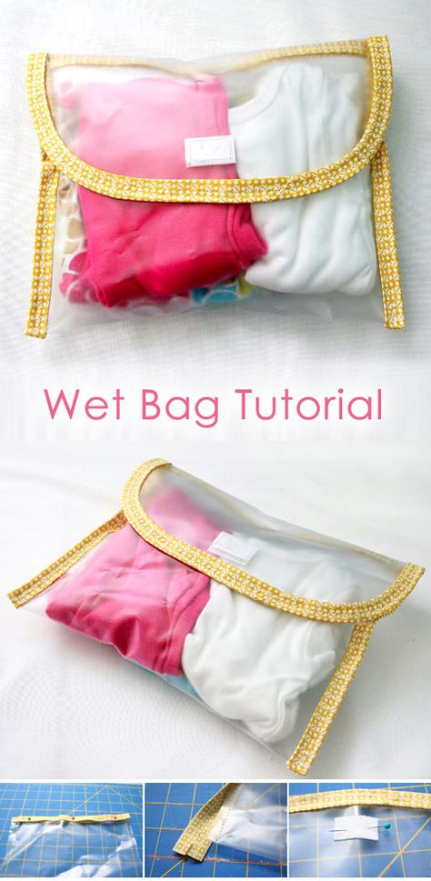 Wet Bag Tutorial ~ DIY Tutorial Ideas! Sewing Clear Vinyl Bags, Clear Bag Pattern, Vinyl Bag Diy, Clear Vinyl Sewing Projects, Vinyl Bag Pattern, Vinyl Bags Diy Tutorials, Clear Pouch Bag, Clear Vinyl Bags Diy, Wet Bag Pattern