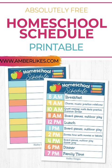 Grade One Homeschool Schedule, Homeschool Templates Free Printables, Homeschooling Daily Schedule, Free Printable Homeschool Schedule, Grade 1 Homeschool Schedule, Free Schedule Printables, Printable School Schedule, Homeschooling Tips And Tricks, 1st Grade Homeschool Schedule Ideas