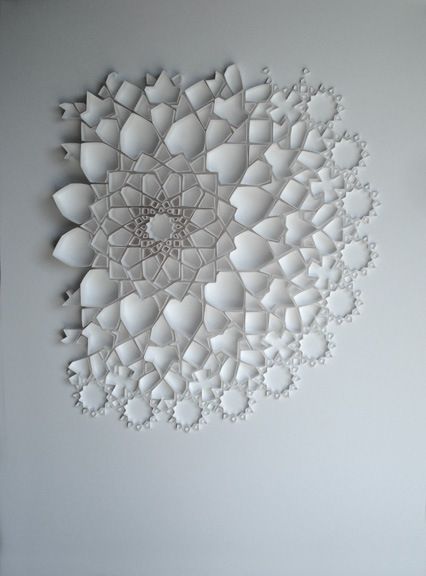 mattshlian-2 Matt Shlian, Paper Sculptures, Islamic Patterns, Paper Wall Art, 3d Wall Art, Origami Art, Paper Folding, Wall Sculpture Art, Kirigami