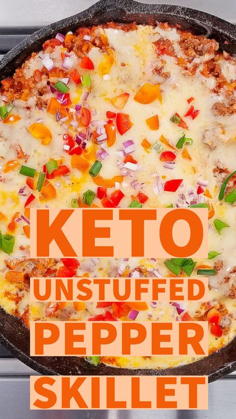 Keto Friendly Hamburger Recipes, Keto Recipes With Peppers, Keto Ground Beef Casserole Recipes For Dinner, Easy Keto Dinner Ground Beef, Clean Keto Ground Beef Recipes, Easy One Skillet Keto Meals, Keto Ground Beef Skillet Recipes, Keto Stuffed Pepper Skillet, Keto Ground Beef Stuffed Peppers