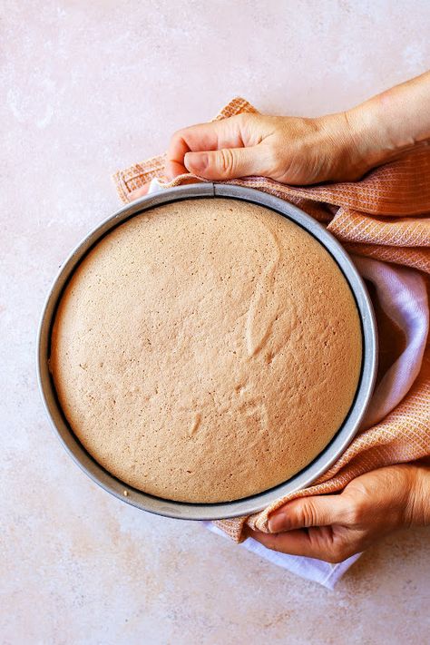 Bake at 175ºC /345ºF(convection/fan forced mode) for 35-40 minutes until golden brown on top and the toothpick inserted into center comes out clean. Cool in the pan for 10 minutes then release the cake from the pan and transfer to a wire rack to cool completely. Simple Sponge Cake Decoration, Classic Sponge Cake Recipe, Best Sponge Cake Recipe, Sponge Cake Recipe Best, Easy Sponge Cake Recipe, Puff Dessert, Cake Recept, Sponge Recipe, Sponge Cake Recipe