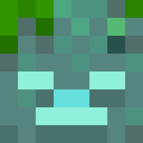 Here you will find the Minecraft Drowned face . If you like you can do two things, download the image to your computer or print it. Drowned Minecraft, Minecraft Heads, Painting Minecraft, Minecraft Face, Mobs Minecraft, Minecraft Beads, Minecraft Pattern, Minecraft Theme, Minecraft Blocks