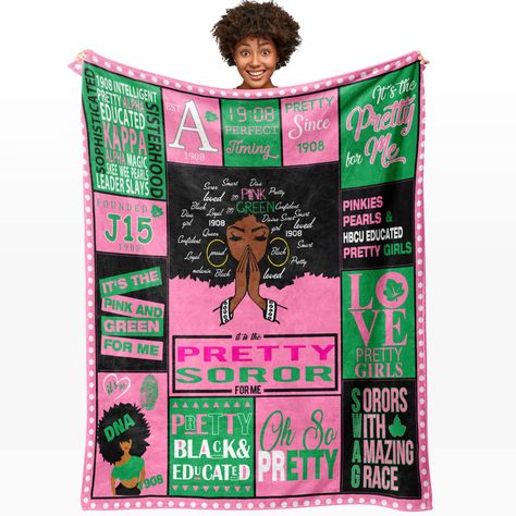 PRICES MAY VARY. - Unique design with personalized text and inspiring slogan - Soft and cozy, measures 50"L x 40"W - Ideal for birthdays, anniversaries, or sorority gifts - Celebrate and promote black culture and tradition with this stylish throw blanket - Show your support for women's empowerment with this thoughtful gift Warm Gifts: 👭 Sorority Gifts For Loved Ones And Friends, A Day To Remember And Celebrate. This Is A Unique Gift With Your Best Wishes To Give Friend, Girlfriend, Sister, Best Sorority Blanket, Throw Blanket Gift, Nurses Week Gifts, Nurse Appreciation Gifts, Bestie Gifts, Sorority Gifts, Graduation Gifts For Her, Birthday Woman, Blanket Gift