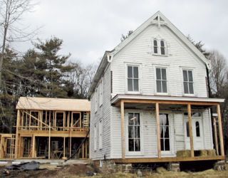 Exterior Before Photo of Restored NJ Farmhouse Farmhouse Renovation Exterior, Exterior Renovation Before And After, House Exterior Before And After, Farmhouse Addition, Home Remodeling Exterior, Renovation Exterior, Exterior House Renovation, Farmhouse Renovation, Victorian Farmhouse