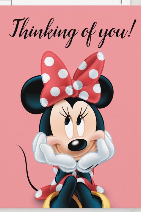 Minnie Mouse Thoughtful Postcard
Spread some Disney cheer and let the ones you love know they're in your thoughts and in your heart! Great Day Quotes, Mouse Images, Lion Couple, Mickey And Minnie Love, Minnie Mouse Images, Minnie Mouse Pictures, Thinking Of You Quotes, Mouse Pictures, Mickey Love