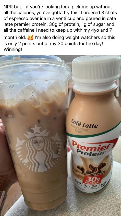 Low Carb Premier Protein Shake Recipes, Healthy Protein Coffee Drinks, Pure Protein Recipes Shakes, Premier Protein Cafe Latte Recipes, Cafe Latte Premier Protein Recipes, Premier Protein Recipes Coffee, Iced Coffee With Premier Protein, Premier Protein Coffee, Premier Protein Shake Recipes