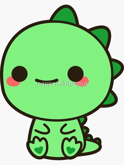 Pegatina for Sale con la obra «Dinosaurio Kawaii» de peppermintpopuk | Redbubble Kawaii Dinosaur, Dinosaur Stickers, For Sale, Kawaii