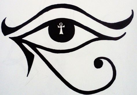 The eye of Horus with an ankh in the pupil. Wisdom and life. I'm getting this tattooed on my left wrist sometime soon. Eye Of Horus Tattoo, Scarab Tattoo, Ankh Tattoo, Horus Tattoo, Horus Eye, Egiptul Antic, Egypt Tattoo, Egyptian Tattoo, Eye Symbol