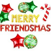 Christmas Party Friends, Merry Friendsmas, Friendsmas Party, Christmas Shoes, Party Garland, Christmas Balloons, Letter Balloons, Decorating With Pictures, Party Card