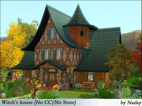 Sims 4 Witch House No Cc, Sims 4 Witch House, Witch Cabin, Witch's House, Summer Hill, My Sims, The Sims 2, The Sims 3, House No