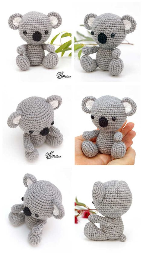 Crochet Koala Amigurumi Free Pattern – Amigurumi Koala Craft, Crochet Koala, Baby Booties Free Pattern, Bear Patterns Free, Crochet Teddy Bear Pattern, Crochet Dolls Free Patterns, Crochet Animals Free Patterns, Crochet Teddy Bear, Crochet Amigurumi Free