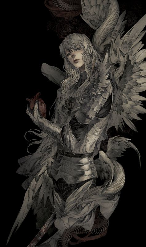 Griffith Berserk Aesthetic, Berserk Griffith, Berserk Art, Guts And Griffith, Griffith Berserk, L Wallpaper, Vampire Hunter, Ethereal Art, Dark Souls