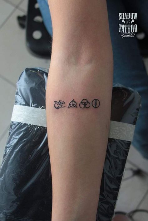 70s Rock Tattoo, Rock Band Inspired Tattoos, Small Band Tattoo, Rock Bands Tattoo, Rock Band Tattoo Ideas, Rock Music Tattoo Ideas, Music Band Tattoo, Led Zeppelin Tattoos, Classic Rock Tattoos