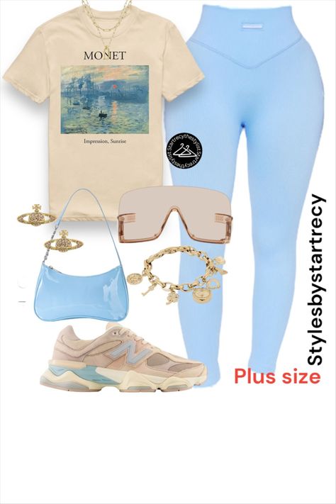 Monet Impression Sunrise T-Shirt curated on LTK Clothing Ideas Plus Size, Outfit Ideas For Spring, Baddie Mom Outfits, Plus Fashion Outfits, Summer Outfits 2024 Street Style, Lunch With Friends Outfit, Cute Outfits For Plus Size Women, Blue Outfit Ideas, Plus Outfit Ideas