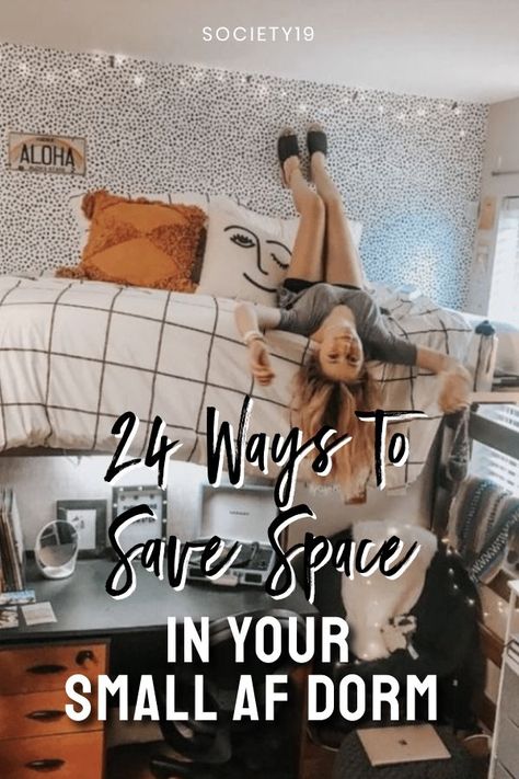 Dorm Space Saving Ideas, Tiny Dorm Room Ideas Space Saving, Space Saving Dorm Ideas, Maximize Dorm Space, Dorm Room Space Saving Ideas, College Dorm Single, Small Dorm Ideas, Dorm Room Ideas Singles, Dorm Organization Hacks Minimalist