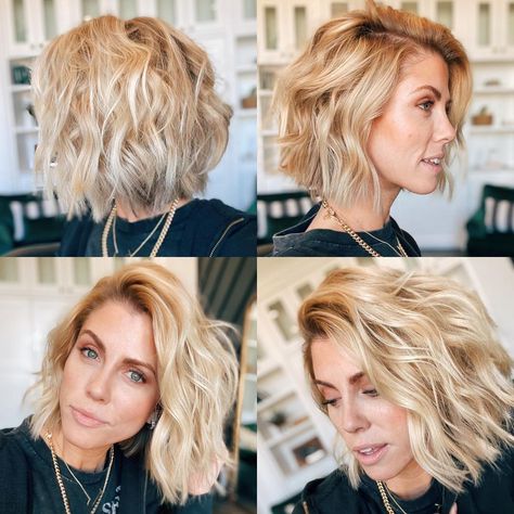 @jocelyn.mcclellan shared a photo on Instagram: “Done. Happy Friday! You ready to do something fun? What’s up this weekend? Recap of these curls! Tapered wand taught Thursday and still…” • Feb 27, 2021 at 12:44am UTC Jocelyn Mcclellan Hair, Jocelyn Mcclellan, Haircut Design, Wolf Haircut, Short Shag Haircuts, Blonde Haircuts, How To Curl Short Hair, Cute Hairstyle, Dirty Blonde Hair