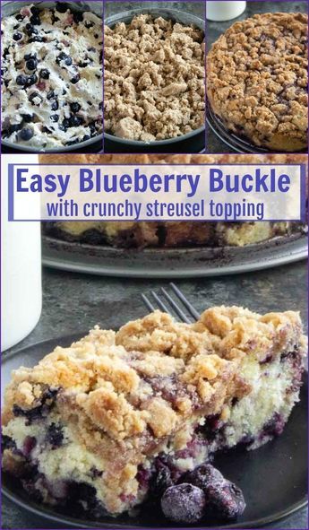 Blueberries Desserts, Blueberry Buckle Recipe, Buckle Recipe, Blueberry Buckle, Brunch Cake, Blueberry Breakfast Cake, Blueberry Breakfast, Blueberry Desserts, Easy Blueberry