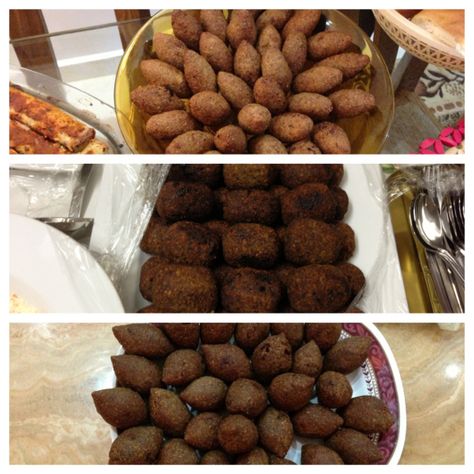 Kobeba Recipe, Baked Kibbeh Recipe, Kibbeh Recipe, Fried Meatballs, Bulgur Wheat, Middle East Food, Middle Eastern Dishes, Eastern Cuisine, Middle Eastern Recipes