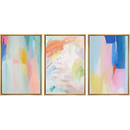 SIGNWIN Framed Canvas Print Wall Art Set Watercolor Pastel Rainbow Paint Stroke Shapes Abstract Illustrations Modern Art Decorative Nordic for Living Room, Bedroom, Office - 24"x36"x3 Natural Shapes Abstract, Rainbow Paint, Hanging Posters, Pastel Rainbow, Art Moderne, Framed Canvas Prints, Print Wall, Art Sur Toile, Canvas Print Wall