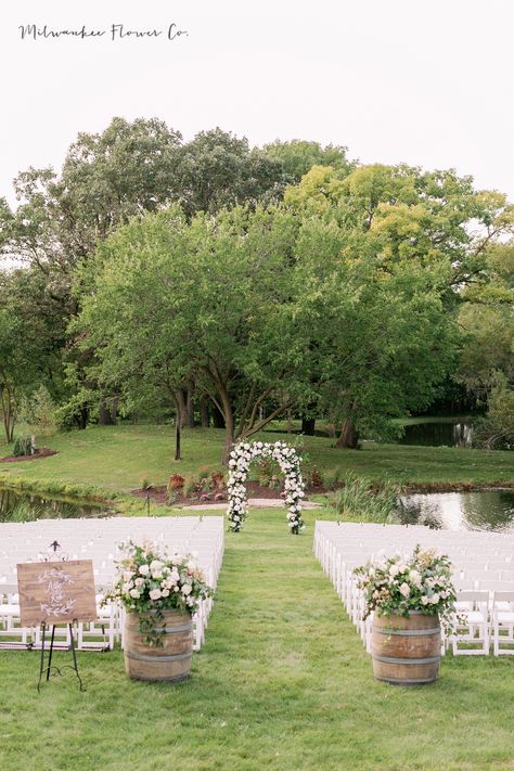 Wedding Aisle Block Off, Outdoor Wedding Aisle Ideas Benches, End Of Aisle Wedding Flowers, Aisle Entrance Arrangements, End Of Aisle Wedding Decor, Wedding Aisle Entrance, Tent Wedding Ceremony, Wedding Ceremony Entrance, Bozeman Wedding