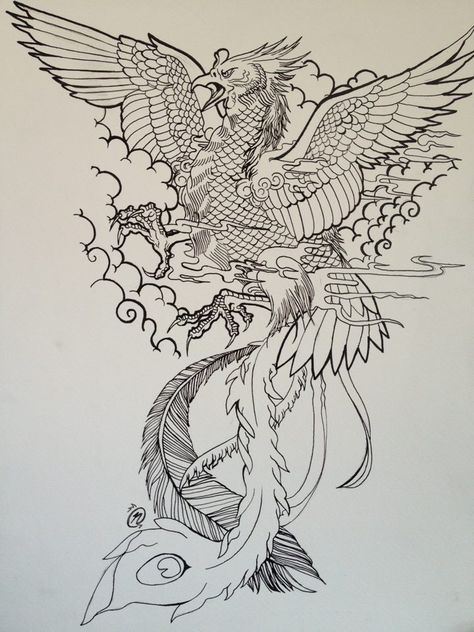 Phoenix Tato Phoenix, Japanese Phoenix Tattoo, Japanese Drawing, Sky Tattoos, Tattoo Japanese Style, Phönix Tattoo, Tattoo Japanese, Phoenix Tattoo Design, Tattoo Zeichnungen