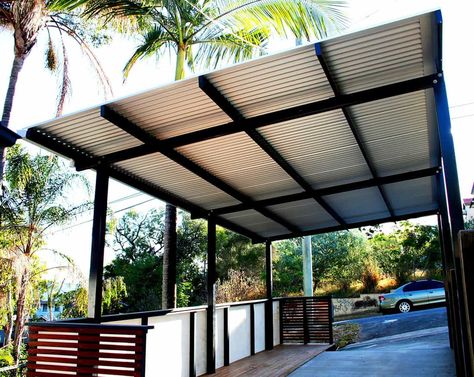 Bench Seating Outdoor, Carport Design, Shed Roof Design, Modern Carport, Small House Design Philippines, Carport Ideas, Car Ports, Outdoor Shower Diy, House Awnings