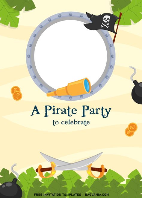 Nice 9+ Cute Pirate Birthday Invitation Templates For Your Son's Upcoming Birthday #free #freeinvitation2019 #birthday #disney #invitations #invitationtemplates Pirate Party Invitations Printable, Pirate Party Invitations Template, Pirate Birthday Party Invitations, Pirate Party Invitations, Pirate Birthday Invitations, Birthday Party Invitations Free, Pirate Invitations, Famous Pirates, Birthday Free