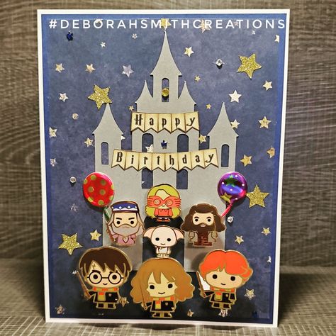 Harry Potter Cards Handmade, Harry Potter Diy Crafts, Harry Potter Birthday Cards, Harry Potter Castle, Harry Potter Cards, Cumpleaños Harry Potter, Harry Porter, Birthday Card Drawing, Birthday Kids