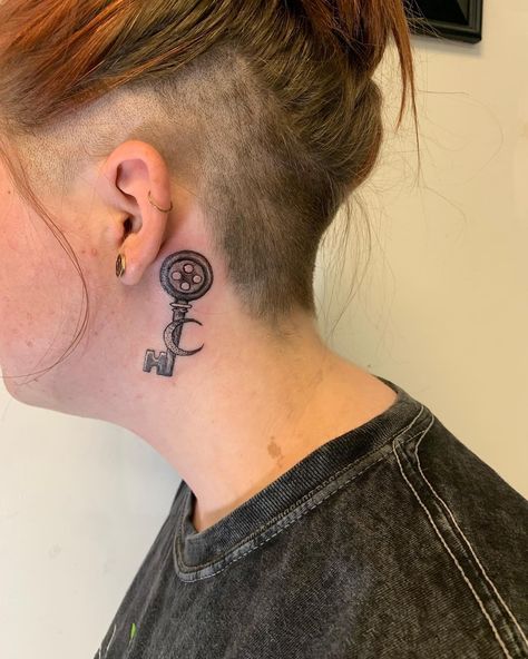 Coraline Key, Coraline Tattoo, Key Tattoos, Tattoos Inspiration, Coraline, Inspirational Tattoos, Ear Tattoo, Behind Ear Tattoo, Tatting