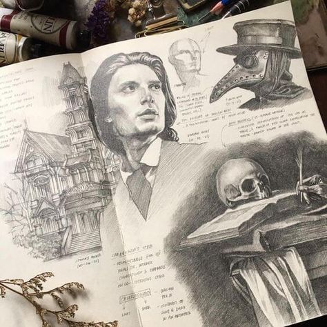 Pencil Portrait Drawing. Dark Academia Sketches, Dark Academia Drawing, Sketchbook Pencil, Sketchbook Art Journal, Dorian Gray, My Days, Art Diary, Arte Sketchbook, Arte Inspo