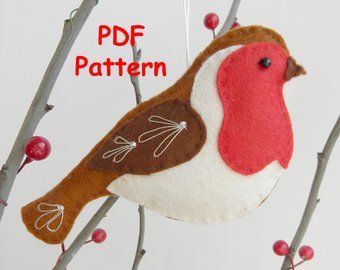 Birdhouse Wall, Felt Birds Ornaments, Christmas Ornament Template, Felt And Embroidery, Ornament Template, Diy Christmas Ornaments Easy, Diy Christmas Ornament, Bird Christmas, Felt Owl