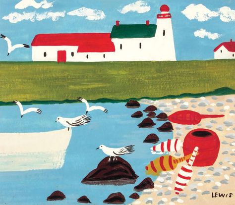 Maudie Lewis, Maude Lewis, Maud Lewis, Grandma Moses, Folk Painting, Nautical Wall Decor, Nova Scotia Canada, Buy Posters, Canadian Art