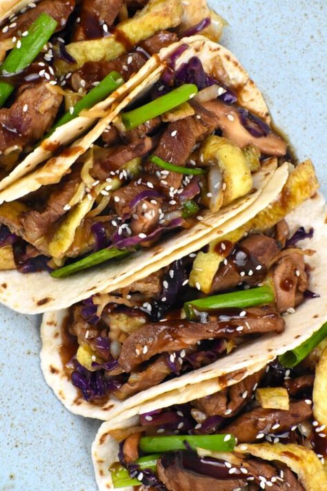 Moo Shu Pork - GypsyPlate Teriyaki Pork Tenderloin, Moo Shu Pork, Recipes Using Pork, Moo Shu, Sauteed Cabbage, Asian Pork, Pork Stir Fry, Tenderloin Recipes, Asian Inspired Recipes