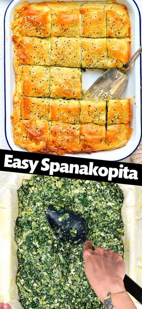 Easy Spinach Spanakopita, Spinach Pies Greek, Spinach Fetta Filo, Rice Paper Spanakopita, Spinach And Feta Filo Parcels, Greek Feta And Spinach Pie, Spinach Feta Filo Pastry, Spinach And Feta Spanakopita, Spinach And Feta Pastry Filo