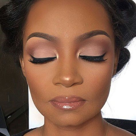 1955 Makeup, Nude Makeup Black Women, Bridal Makup, Nice Makeup, Makeup Cantik, Makeup Nude, Wedding Hairstyles And Makeup, Bedroom Eyes, Smink Inspiration