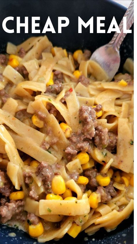 Not the best-looking meal but so yummy and pretty cheap! I take 2 Knorr sides-chicken flavor, 1 pound of ground beef, about a cup of shredded cheddar cheese, and a can of corn. I cook the noodles, cook the ground beef and season it to my liking, then I add the cooked ground beef to the noodles. I drain the corn and add it. Then I melt in the shredded cheese. So yummy! Knorr Recipes Chicken, Knorr Pasta Sides Recipes, Pasta Sides Recipes, Knorr Pasta Sides, Knorr Recipes, Shredded Beef Recipes, Ground Beef Pasta Recipes, Beef Pasta Recipes, Recipes On A Budget