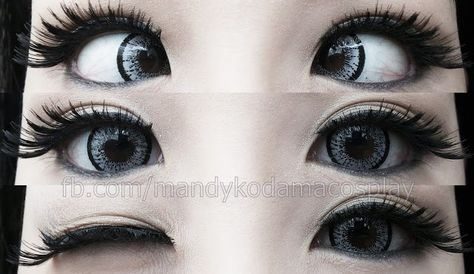 ICK Animate grey contact lenses with 42% water content remain moist & comfortable in eyes. Since the lenses bear only a 15mm diameter, it is understood to expect a moderate illusion of enlargement. Grey Eye Contacts, Grey Contact Lenses, Circle Contact Lenses, Colored Eye Contacts, Eye Contacts, Color Contacts, Gyaru Makeup, Anime Cosplay Makeup, Punk Makeup