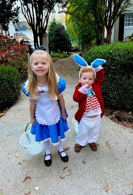 Sibling Halloween Costumes Boy And Girl, Sibling Halloween Costumes Boys, Three Person Costumes, Toddler Girl Halloween Costume, Rabbit Halloween Costume, White Rabbit Costume, White Rabbit Costumes, Toddler Halloween Costume, Sibling Halloween Costumes