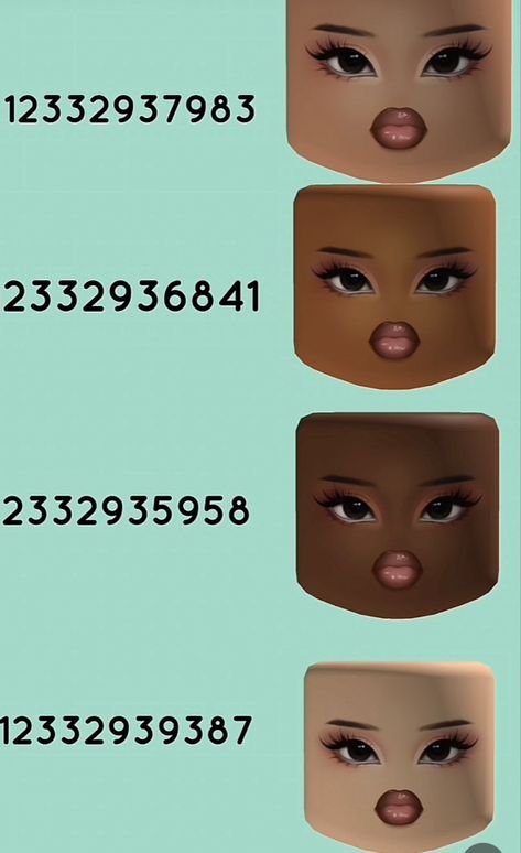 Bloxburg Avatar Codes Y2k, Realistic Face Codes Bloxburg, Faces Roblox Id Codes, Face Codes For Berry Ave Brown, Face Decals Bloxburg, Realistic Face Bloxburg Code, Roblox Baddie Face, Black Hair Codes For Bloxburg Girl, Roblox Face Codes Baddie