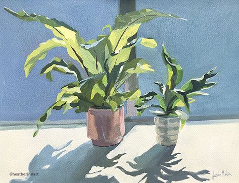 Plant Life Drawing, Gouache Plants, Heather Martin, Plant Artwork, Gouache Art, Plant Painting, Arte Sketchbook, Arte Inspo, Wow Art