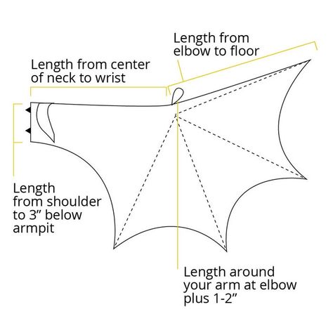 Bat Wing Cape Diy, Bat Wing Pattern, Demon Wings Diy, Bat Wings Diy, Tempest Costumes, Articulating Wings, Bat Wings Costume, Bat Dress, Halloween Wings