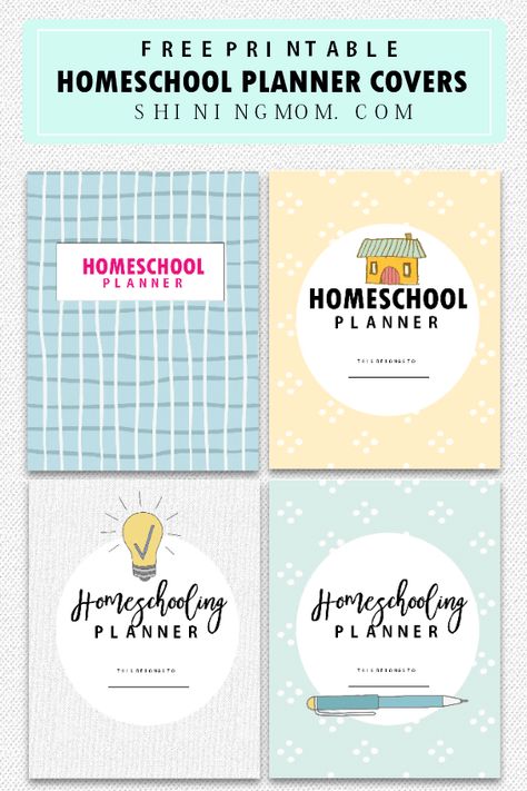 Use these free printable homeschool planner covers! Homeschool Binder Cover, Free Homeschool Planner, Teacher Binder Printables Free, Free Teacher Binder, Binder Covers Free, Homeschool Lesson Planner, Homeschool Binder, Google Classroom Elementary, Student Planner Printable