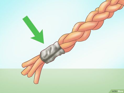 4 Ways to Braid Rope - wikiHow How To Braid Rope, Braiding Rope, Four Strand Braids, Braid Rope, Rope Braids, Paracord Bracelet Tutorial, How To Braid, Rope Projects, Paracord Tutorial