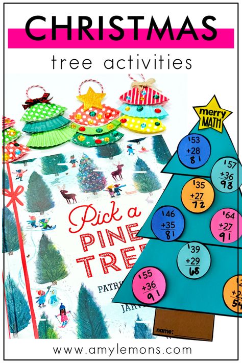 I’ve got three very simple Christmas tree activities that will add some variety, but more importantly, Christmas magic to your lesson plans during the holiday season. You can add these hands-on activities to your math, reading, and art blocks. Christmas Tree Activities, Third Grade Christmas, Tree Activities, Christmas Read Aloud, 3 Christmas Tree, Amy Lemons, Christmas Units, Fun Christmas Activities, Christmas Activities For Kids