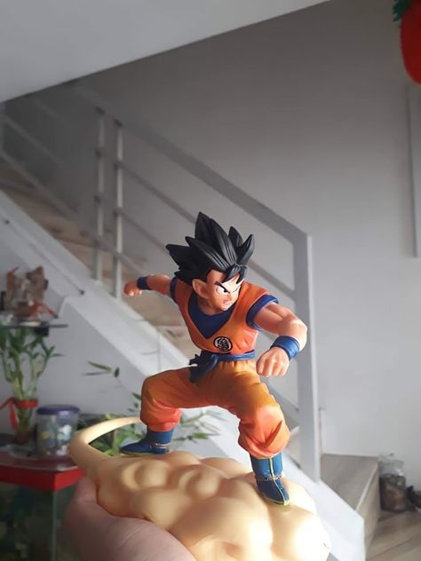 Goku riding Nimbus cloud Goku Riding Nimbus, Flying Nimbus, Nimbus Cloud, Action Figures, Batman, Fictional Characters, Art