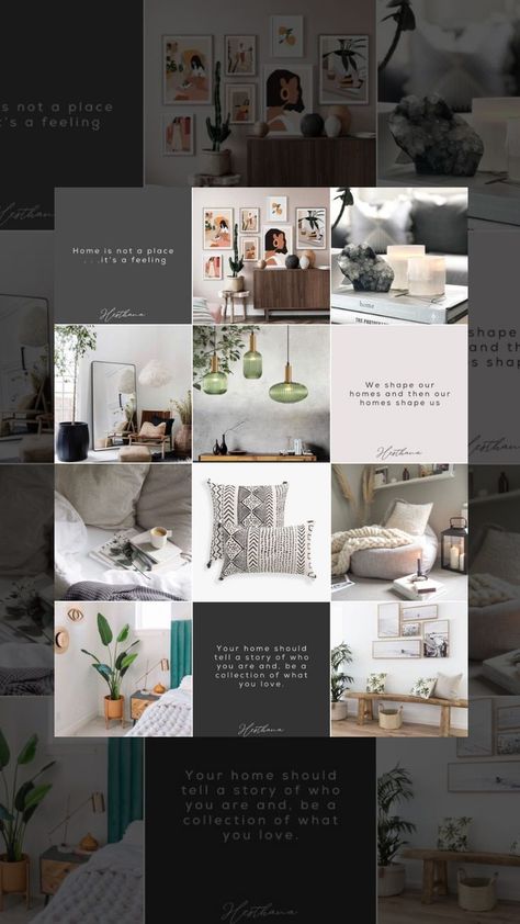 Instagram Grid Layout with home decor images Grid Inspiration, Insta Grid, Instagram Grid Layout, Grid Poster, Instagram Grid Design, Wine Ideas, 2023 Printable, Insta Layout, Home Decor Brand